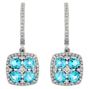 BLUE TOPAZ & DIAMOND EARRING