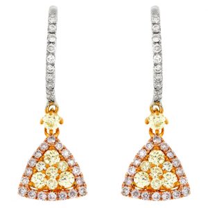 YELLOW&PINK DIAMOND EARRING