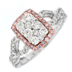 WHITE & PINK DIAMOND RING