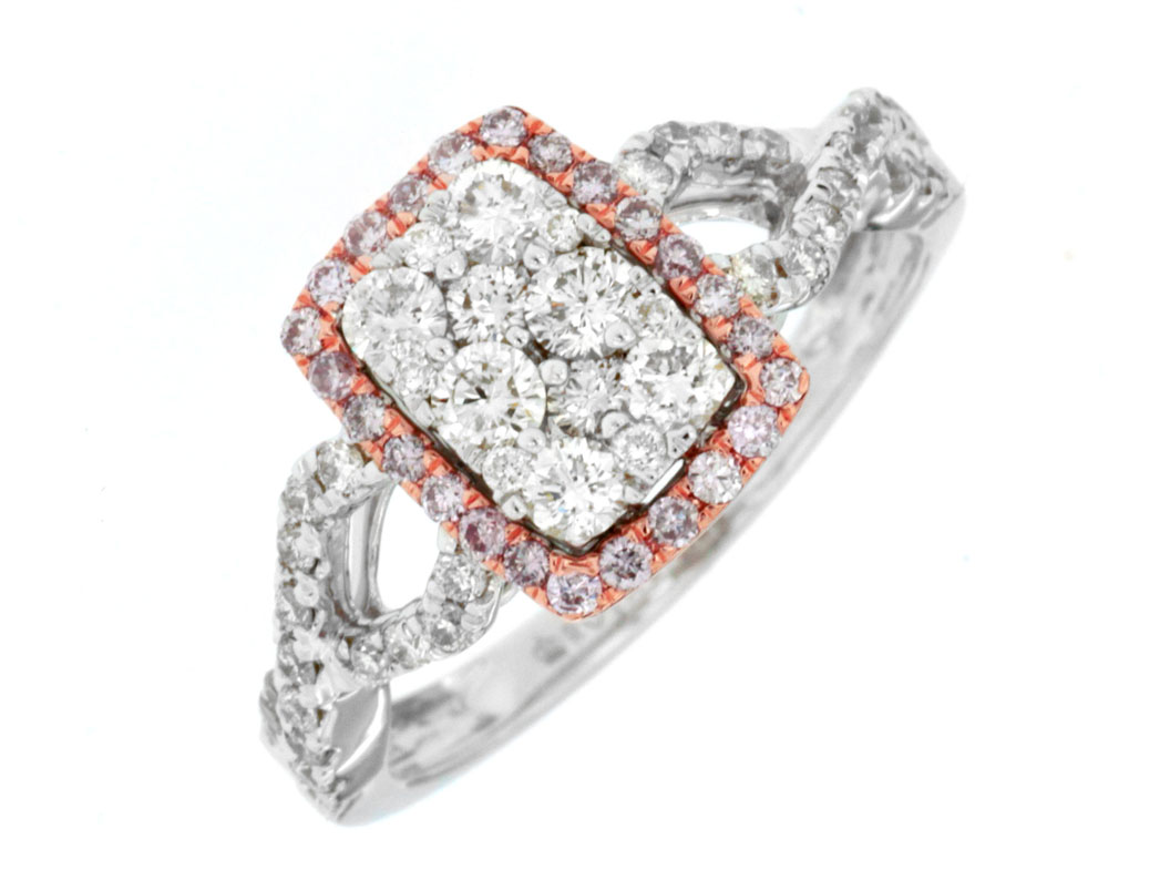 WHITE & PINK DIAMOND RING