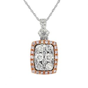 WHITE & PINK DIAMOND PENDANT