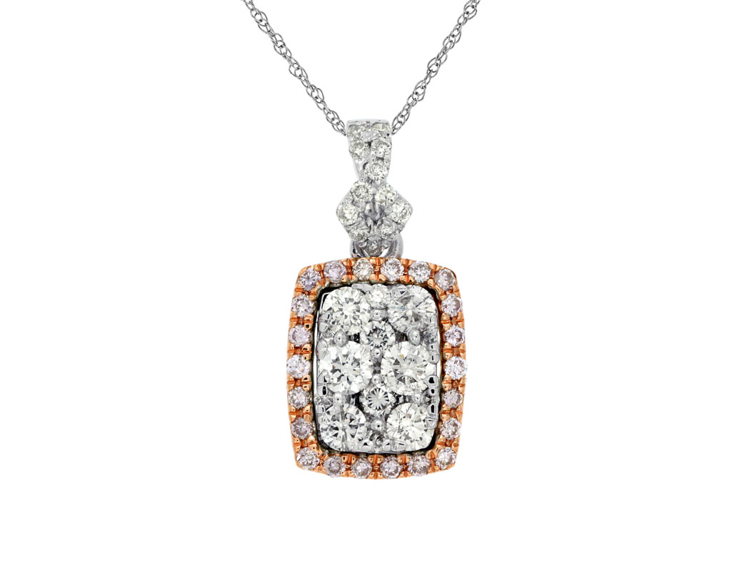 WHITE & PINK DIAMOND PENDANT