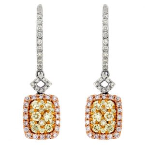 YELLOW&PINK DIAMOND EARRING
