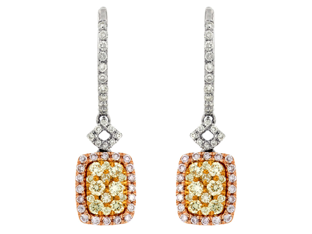 YELLOW&PINK DIAMOND EARRING