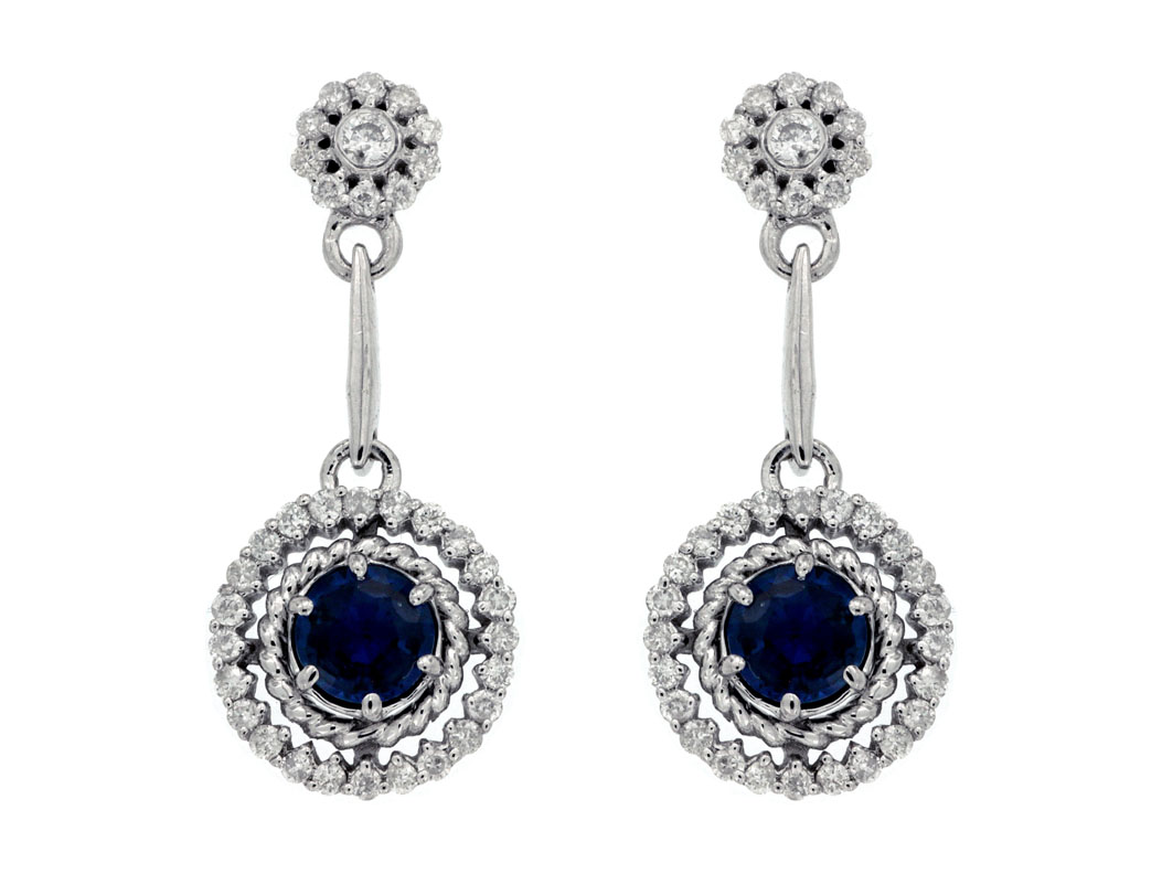 SAPPHIRE & DIAMOND EARRING