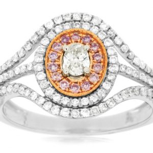 WHITE & PINK DIAMOND RING