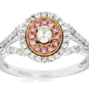 WHITE & PINK DIAMOND RING
