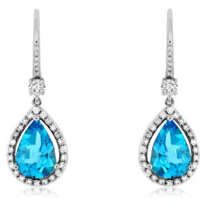 BLUE TOPAZ & DIAMOND EARRING