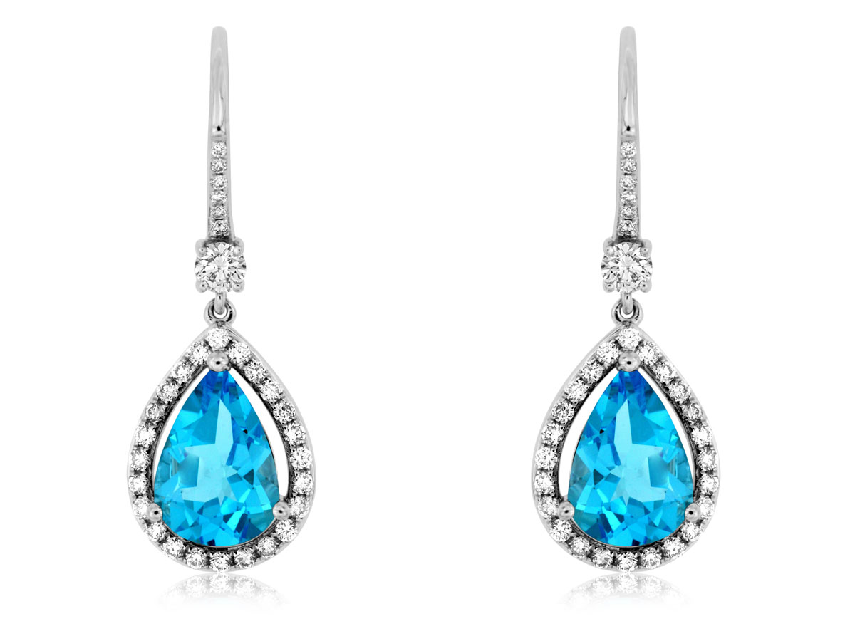 BLUE TOPAZ & DIAMOND EARRING