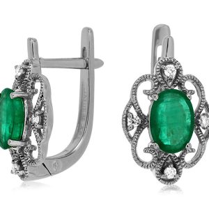 EMERALD & DIAMOND EARRING