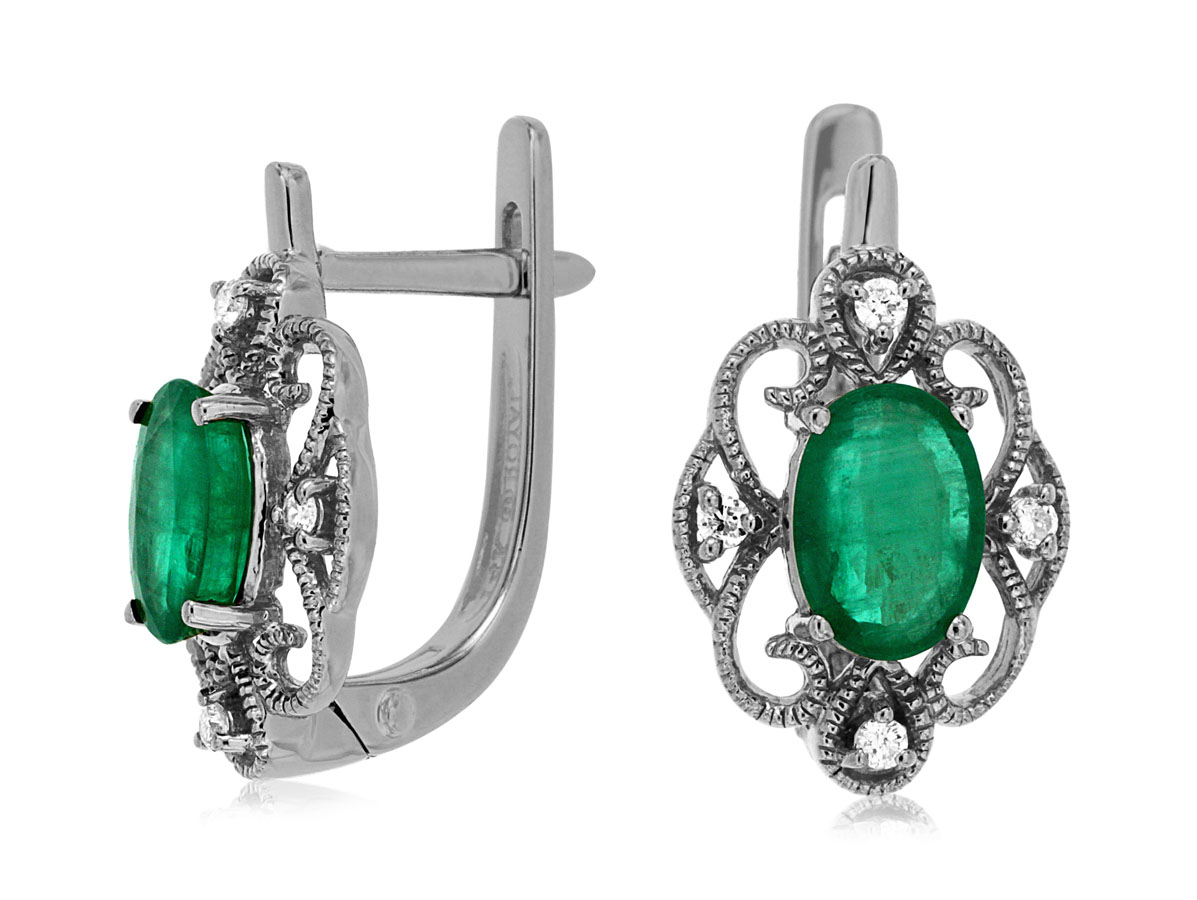 EMERALD & DIAMOND EARRING