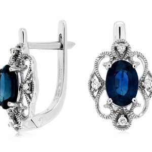 SAPPHIRE & DIAMOND EARRING