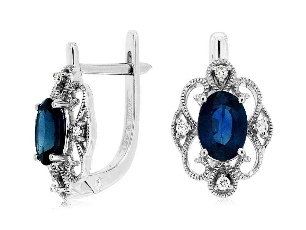 SAPPHIRE & DIAMOND EARRING