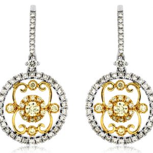 YELLOW DIA & DIAMOND EARRING