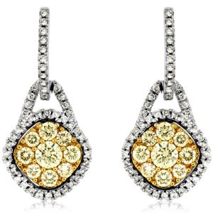YELLOW DIA & DIAMOND EARRING