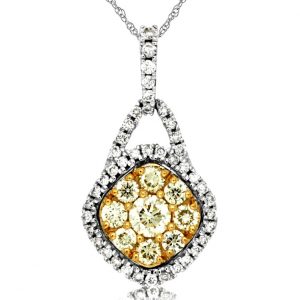 YELLOW DIA & DIAMOND PENDANT