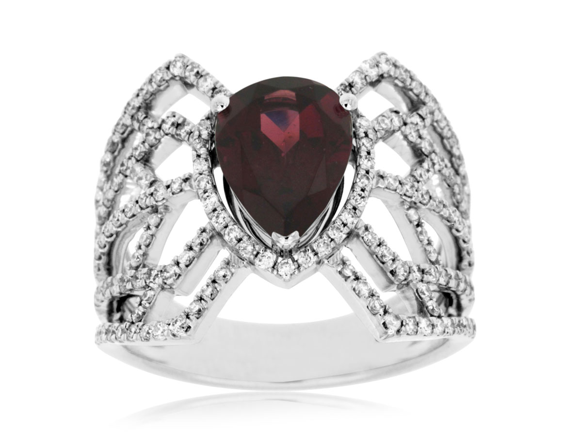 RHODOLITE & DIAMOND RING