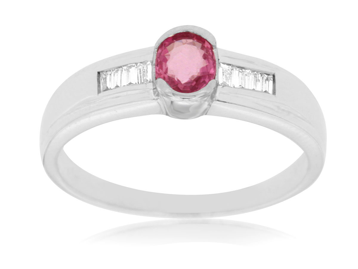 PINK SAPPHIRE & DIAMOND RING