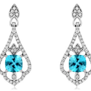 BLUE TOPAZ & DIAMOND EARRING