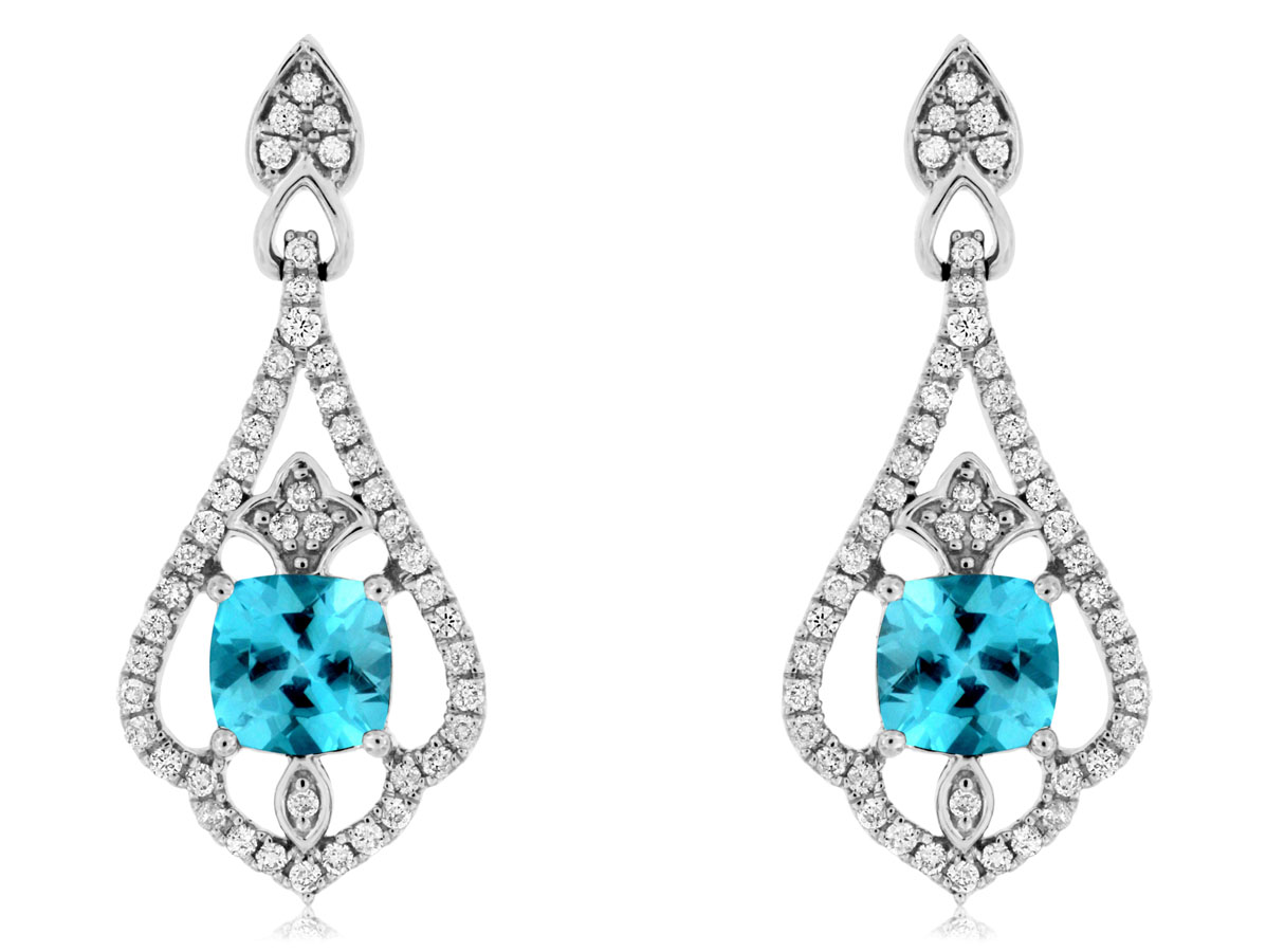 BLUE TOPAZ & DIAMOND EARRING