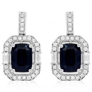 SAPPHIRE & DIAMOND EARRING