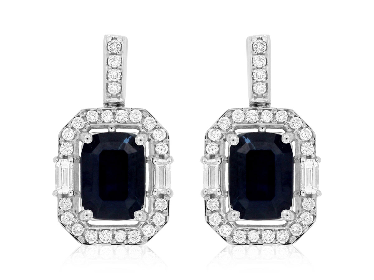 SAPPHIRE & DIAMOND EARRING