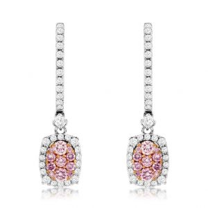 WHITE & PINK DIAMOND EARRING