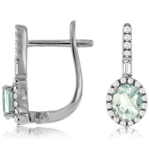 AQUAMARINE & DIAMOND EARRING