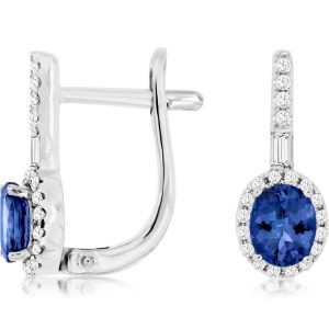 TANZANITE & DIAMOND EARRING