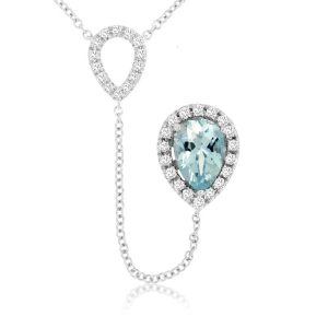 AQUAMARINE & DIAMOND NECKLACE