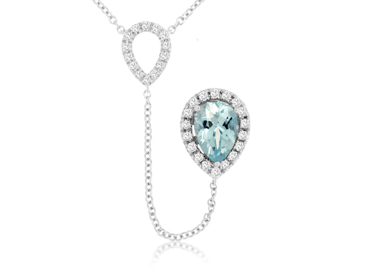 AQUAMARINE & DIAMOND NECKLACE