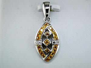 YELLOW SP & DIAMOND PENDANT