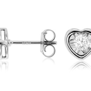 DIAMOND HEART EARRING