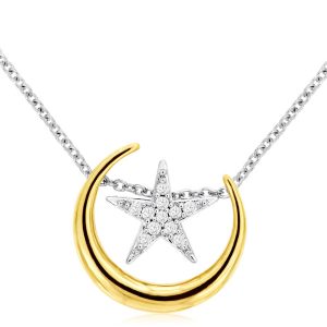 DIAMOND MOON STAR NECKLACE
