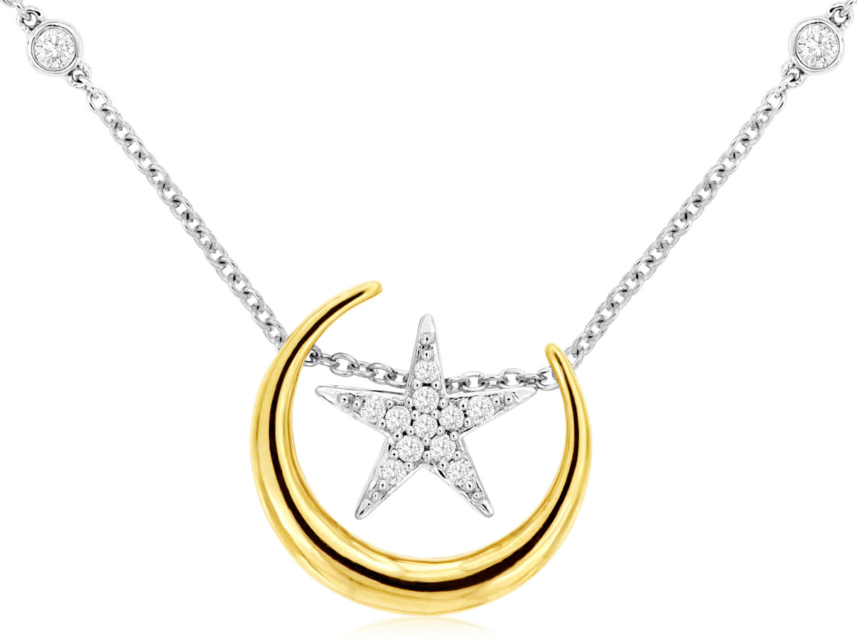 DIAMOND MOON STAR NECKLACE