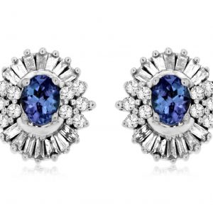 TANZANITE & DIAMOND EARRING