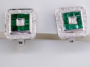 EMERALD & DIAMOND EARRING