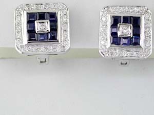 SAPPHIRE & DIAMOND EARRING