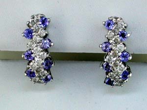TANZANITE & DIAMOND EARRING