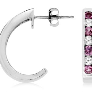 DIAMOND PINK SAPPHIRE EARRING