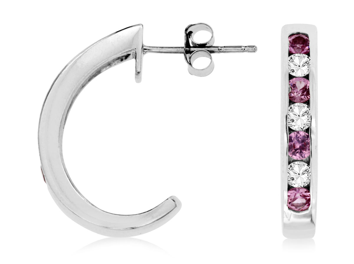 DIAMOND PINK SAPPHIRE EARRING