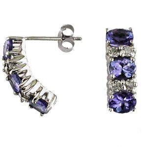 TANZANITE & DIAMOND EARRING