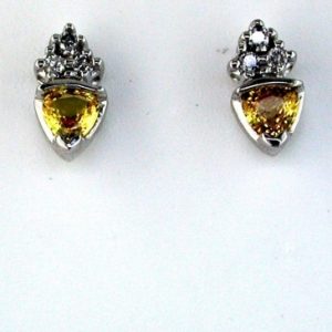 YELLOW SP & DIAMOND EARRING