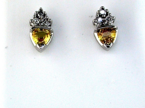 YELLOW SP & DIAMOND EARRING