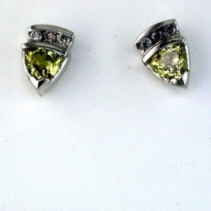 YELLOW SP & DIAMOND EARRING