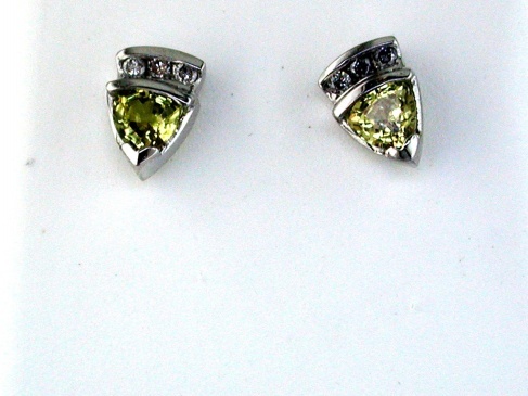 YELLOW SP & DIAMOND EARRING