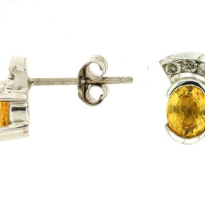 YELLOW SP & DIAMOND EARRING