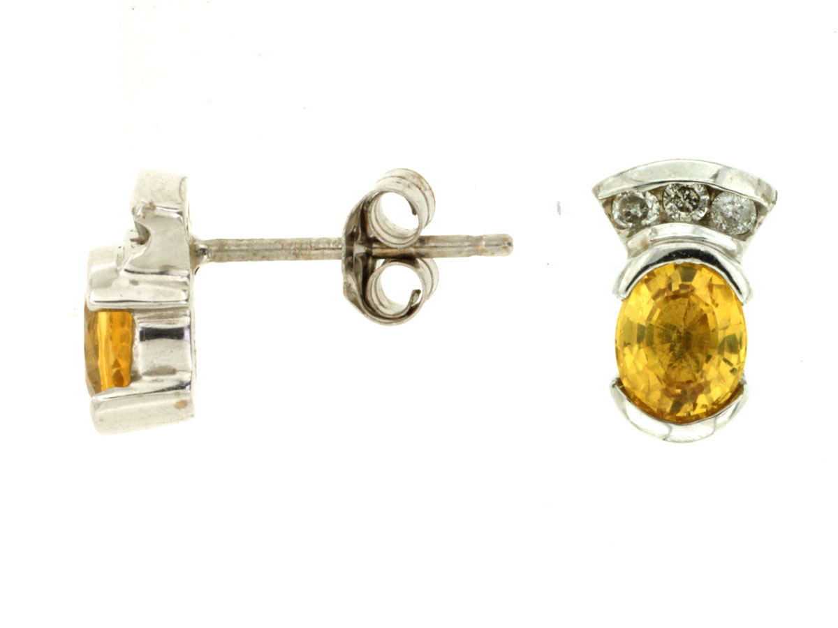 YELLOW SP & DIAMOND EARRING
