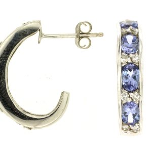 TANZANITE & DIAMOND EARRING