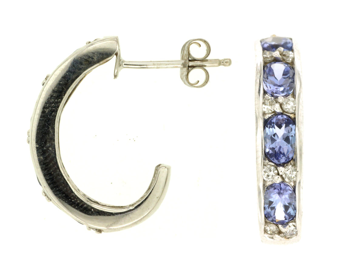 TANZANITE & DIAMOND EARRING